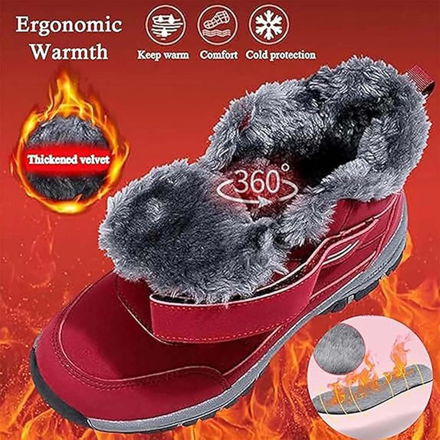 Orthoboots Pro - Ergonomic Winter Boots, Anti-Slip Cushioning Mountaineering Orthopedic Shoes, Waterproof Non-Slip Boots