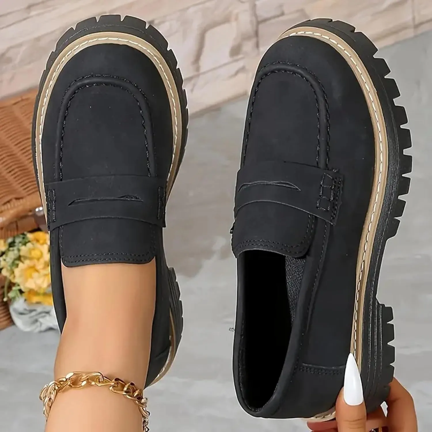 Orthoture Womens Shoes, Orthoture Orthopedic Platform Loafers, Womens Loafers Comfortable, Slip on Comfort Casual Fashion