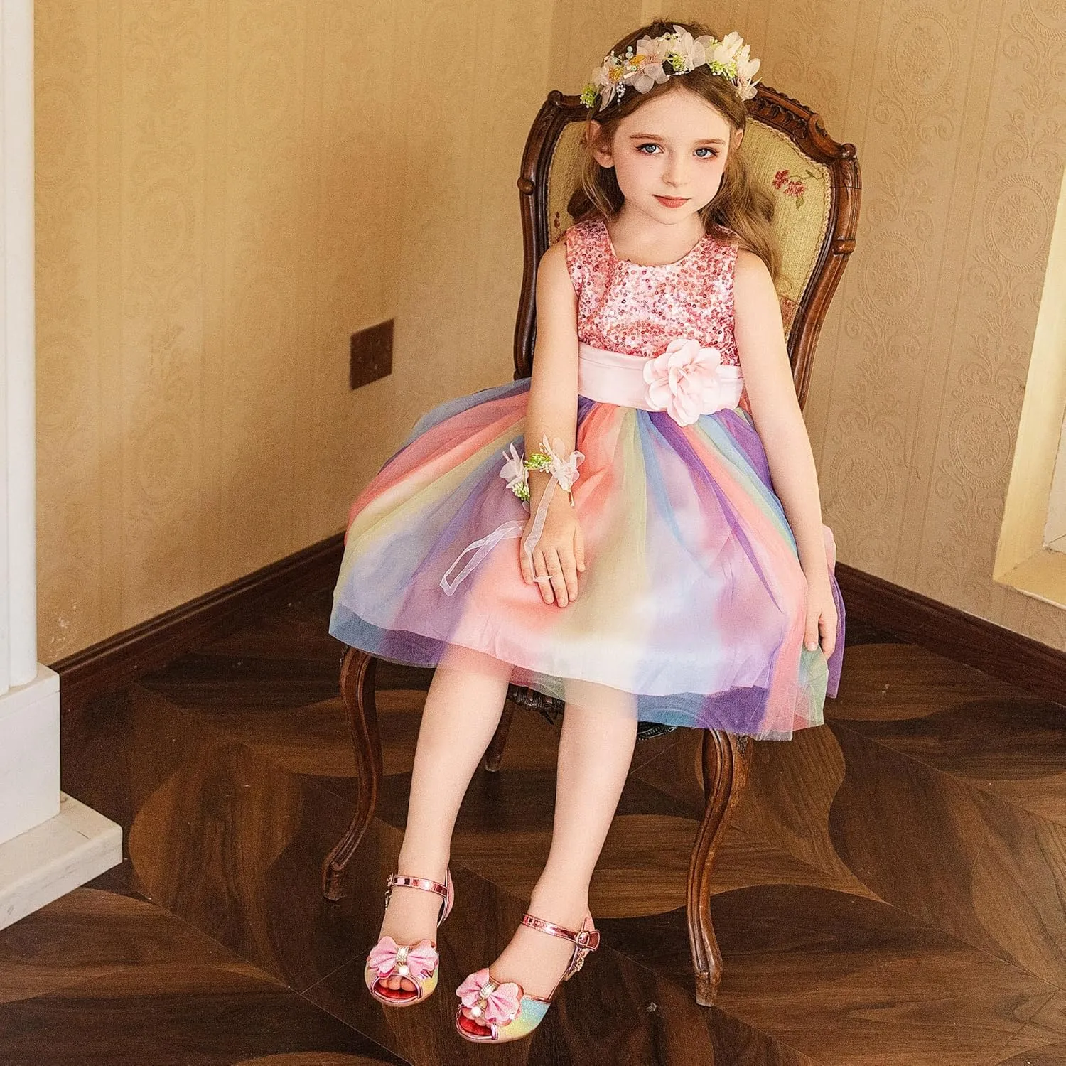 Osinnme Toddler Little Big Kid Girls Wedding Sandals