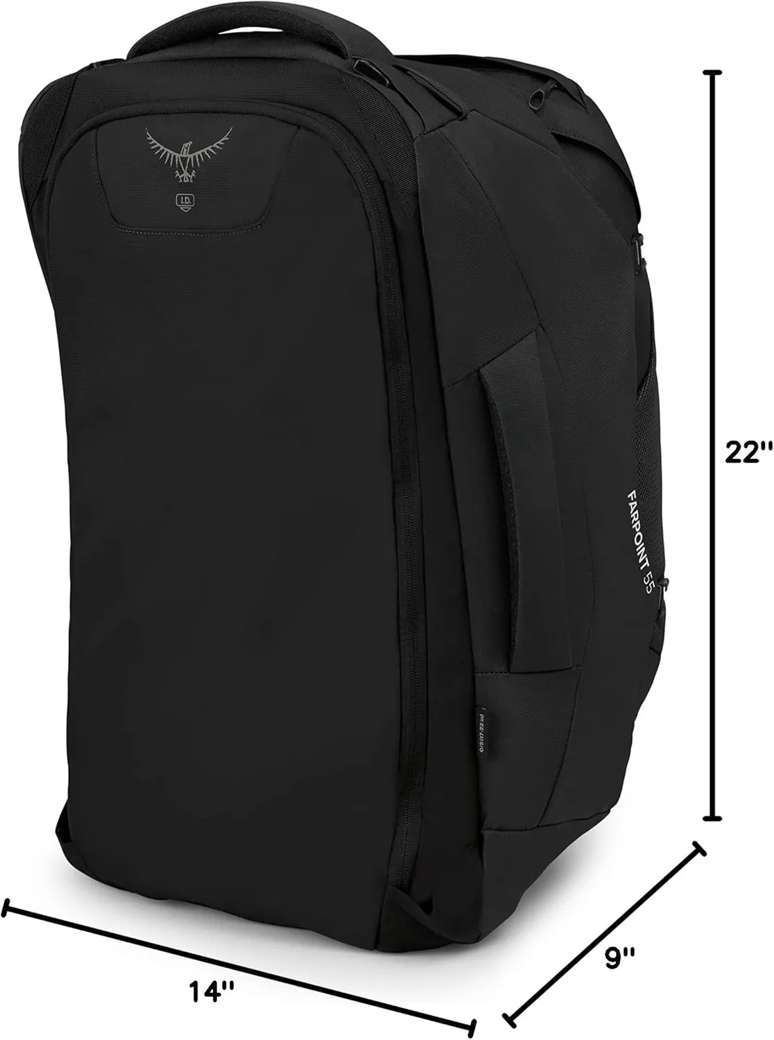 Osprey Farpoint 55L Men's Travel Backpack, Black