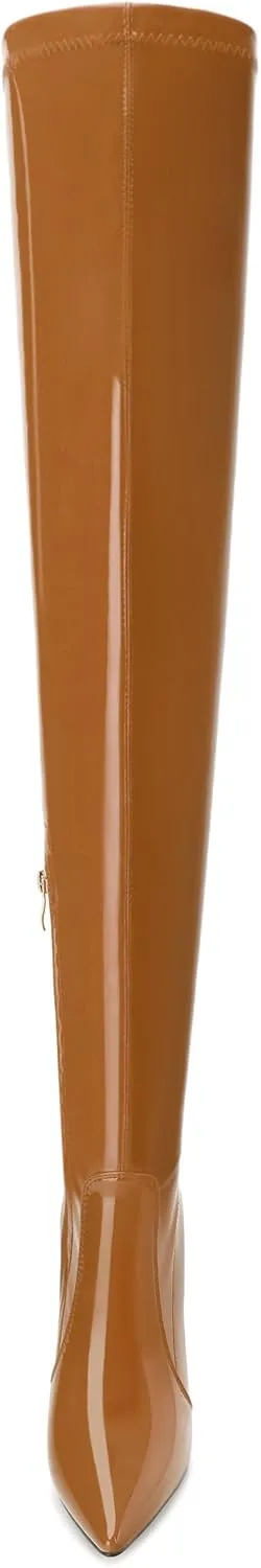 Over The Knee Boots for Women Thigh High Stiletto Zipper Pointed Toe Long Boots Classic Fashion Sexy Tall Boots