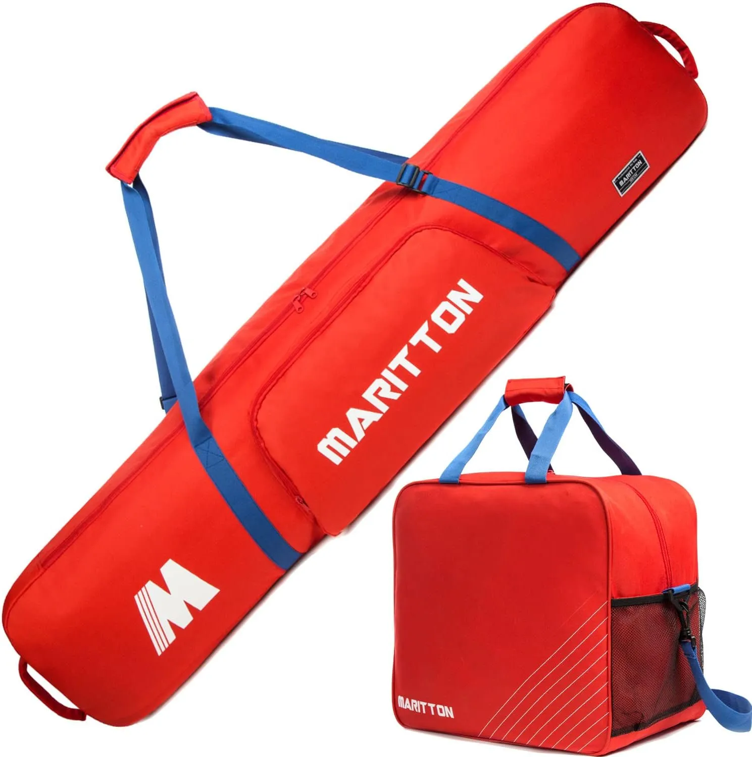 Padded Snowboard and Boot Bag Combo,Store Transport Snowboard Up to 165 cm and Boots Up to Size 13,Two-Piece Snowboard Travel Bags.
