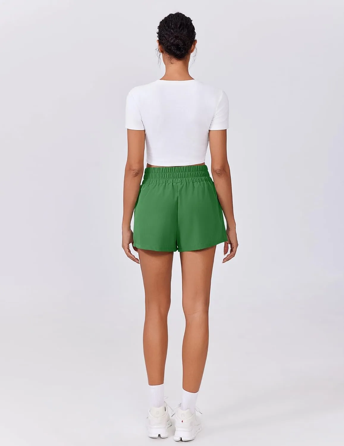 PINSPARK Womens Light Weight Athletic Shorts High Waisted Linerless Active Short Casual Quick Dry Lounge Shorts with Pockets