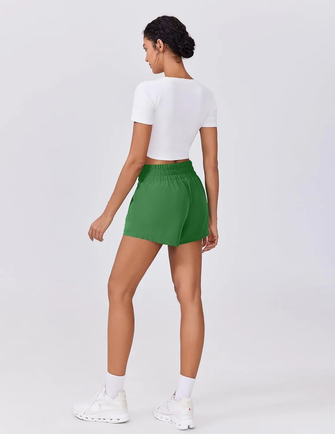 PINSPARK Womens Light Weight Athletic Shorts High Waisted Linerless Active Short Casual Quick Dry Lounge Shorts with Pockets