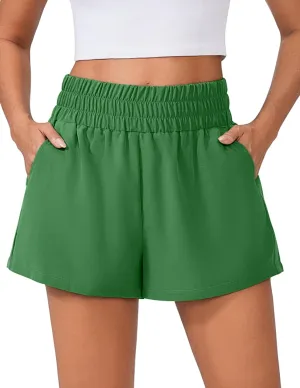 PINSPARK Womens Light Weight Athletic Shorts High Waisted Linerless Active Short Casual Quick Dry Lounge Shorts with Pockets
