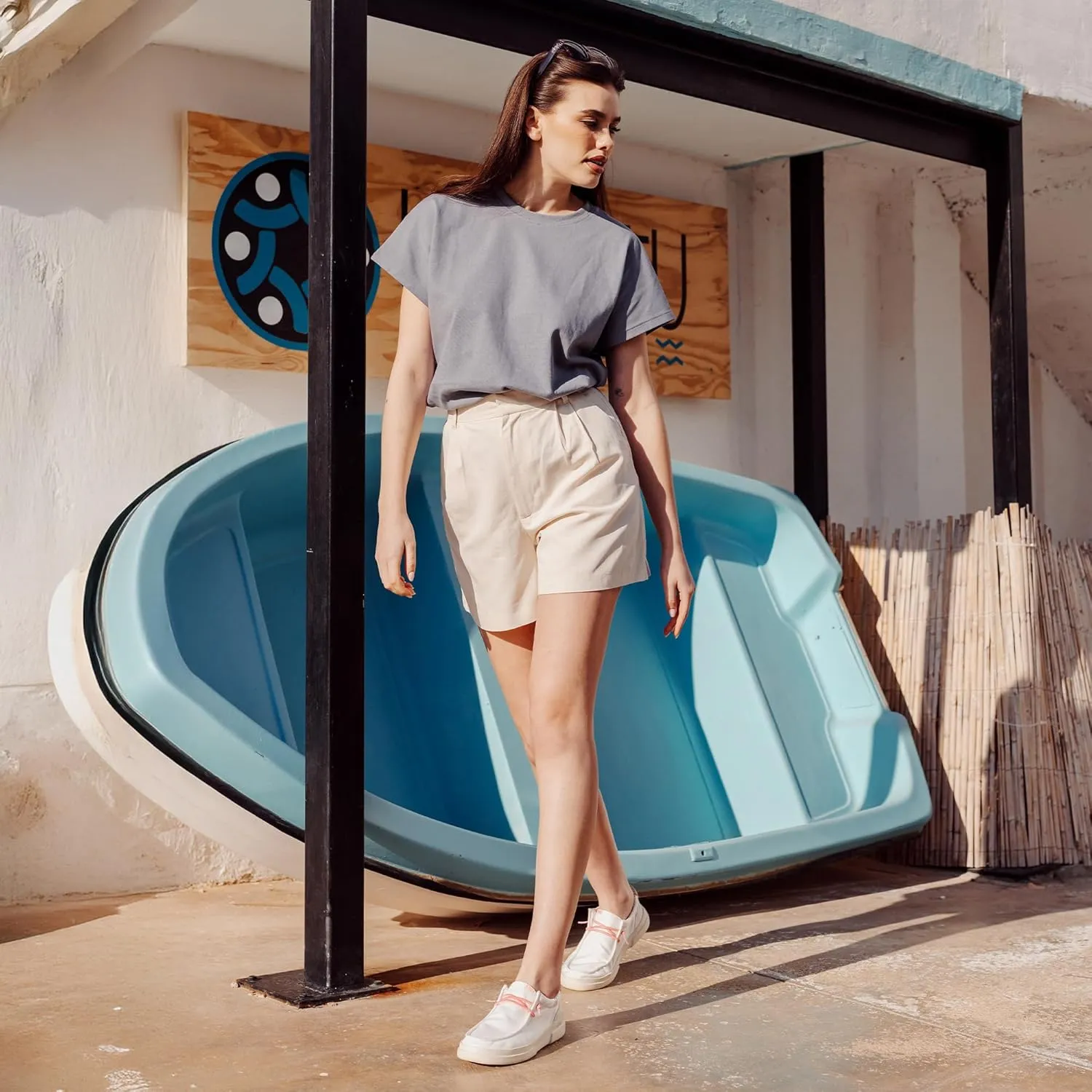 PITAS Sirmione Loafers for Women | Comfortable Casual Shoes | Women’s Ultralight Slip-On Shoes | Navy
