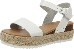 Platform Sandals Women Wedge Braided Platform Adjustable Ankle Band Breathable Beach Shoes Slip-Resistant Tread 2025 Spring and Summer Vacation