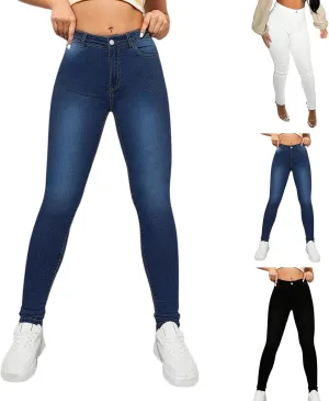 Plus Size Jeans for Curvy Women Skinny High Waisted Stretchy Denim Boyfriend Butt Lifting Stretch Jeans with Pockets