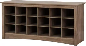 Prepac Entryway Shoe Cubbie Bench, unspecified, Drifted Gray