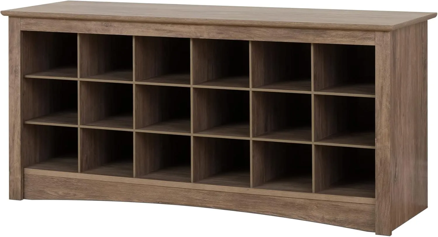 Prepac Entryway Shoe Cubbie Bench, unspecified, Drifted Gray