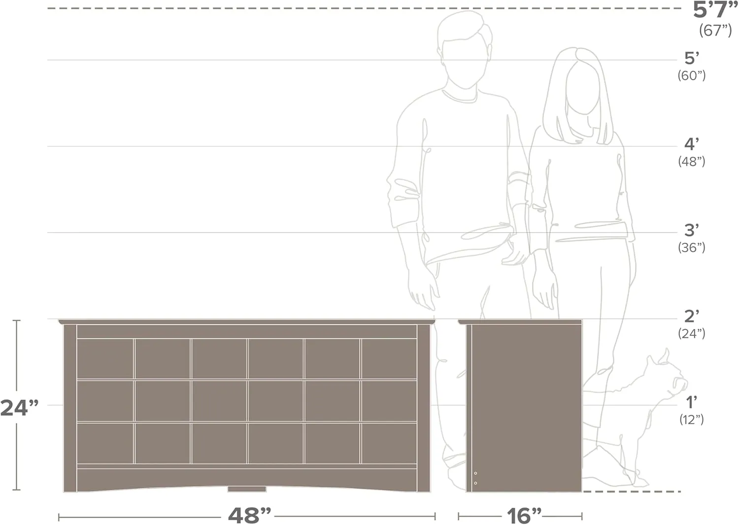 Prepac Entryway Shoe Cubbie Bench, unspecified, Drifted Gray