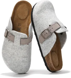 Project Cloud Genuine Leather Footbed Clogs for Women - Memory Foam Arch Support Slippers for Women - Trendy Slip-ons Women's Mules & Clogs Sandals (Benton)