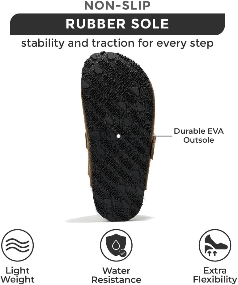 Project Cloud Mini Clogs for Kids - Memory Foam Unisex and Non-Slip Kids Clogs & Mules - Water Resistant Boys & Girls Sandals with Cork Footbed & Arch Support