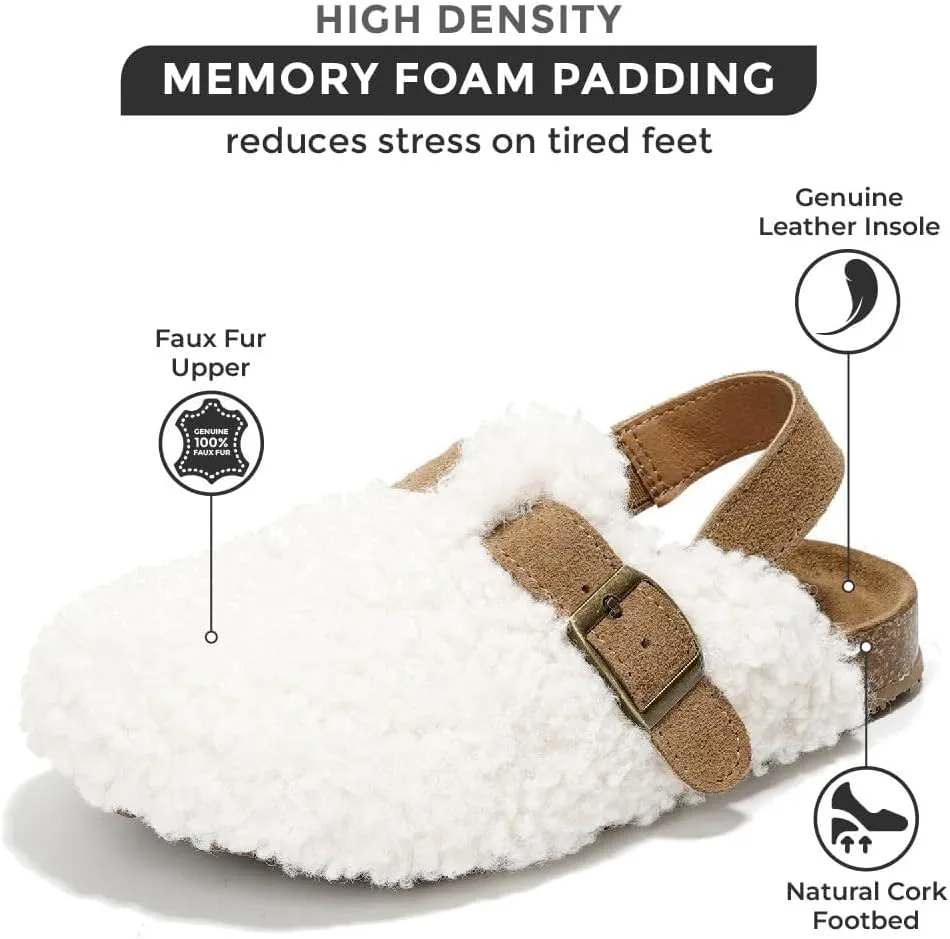 Project Cloud Mini Clogs for Kids - Memory Foam Unisex and Non-Slip Kids Clogs & Mules - Water Resistant Boys & Girls Sandals with Cork Footbed & Arch Support