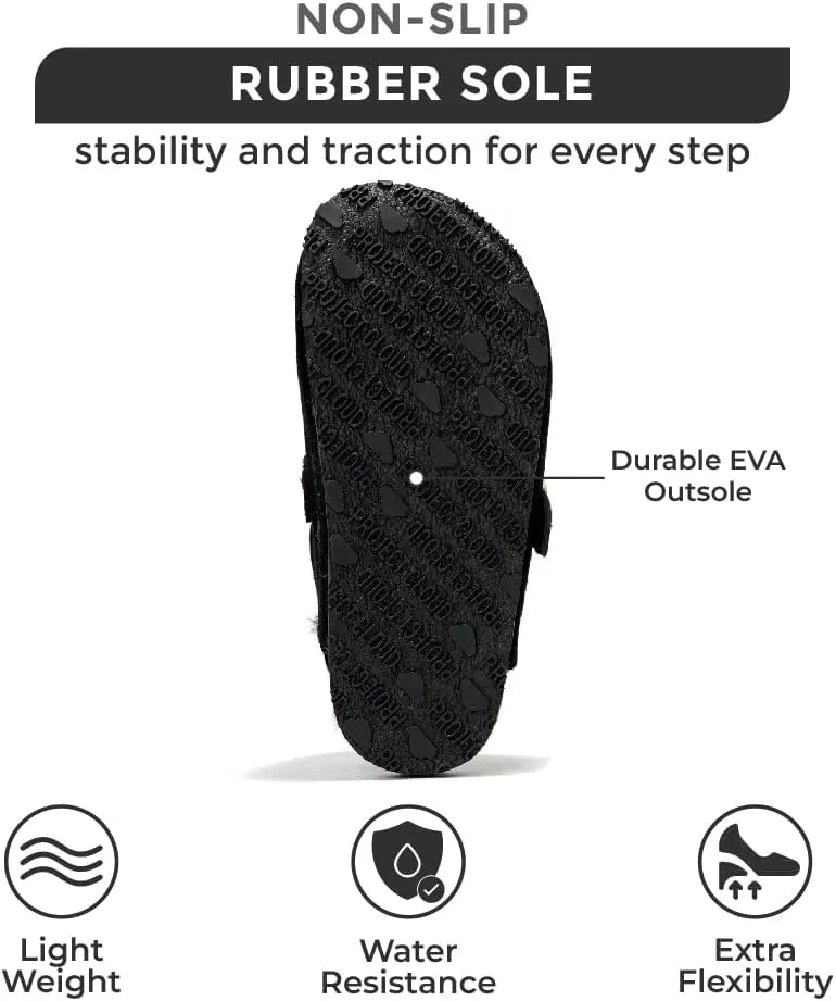 Project Cloud Mini Clogs for Kids - Memory Foam Unisex and Non-Slip Kids Clogs & Mules - Water Resistant Boys & Girls Sandals with Cork Footbed & Arch Support