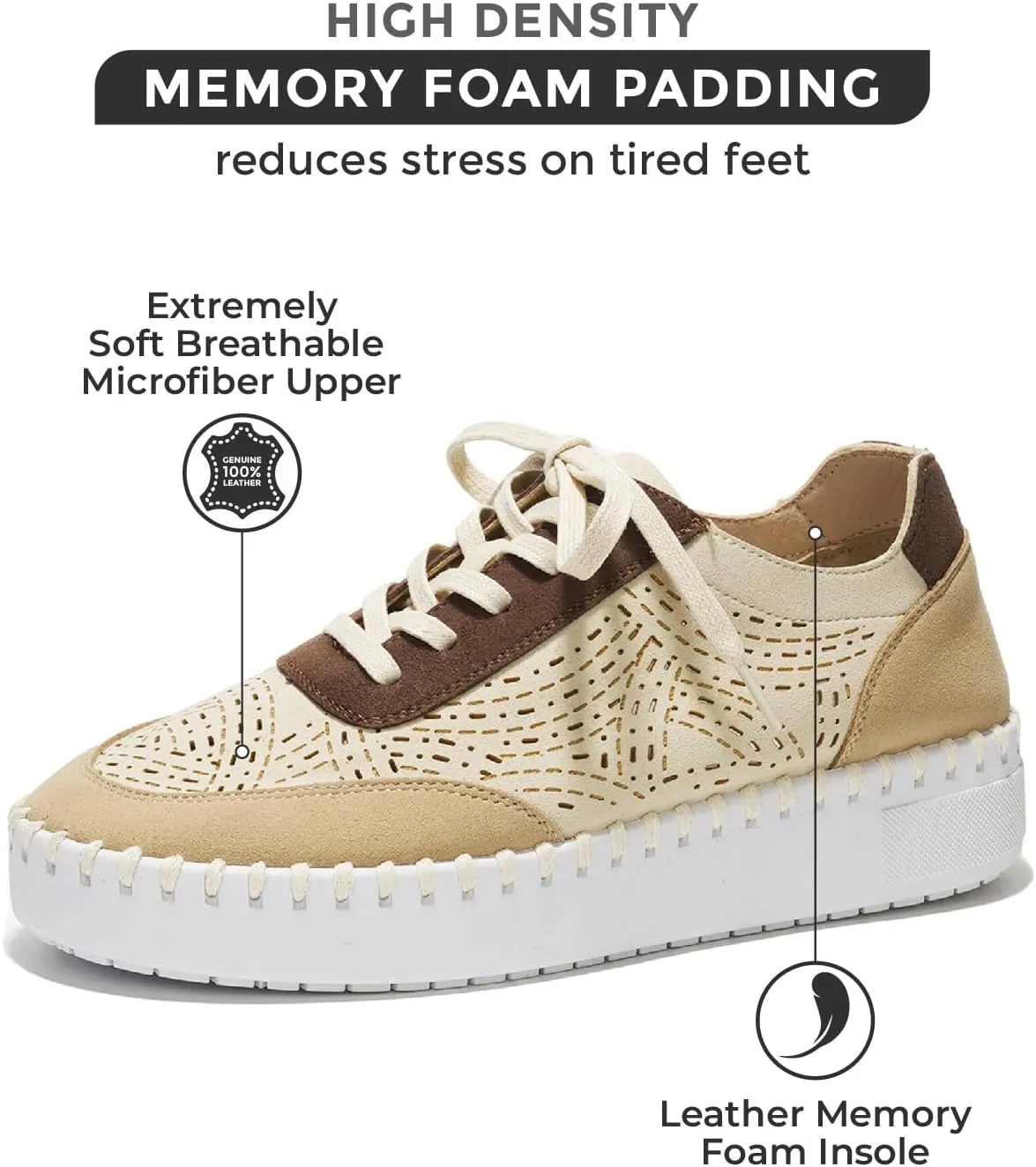 Project Cloud Shoes for Women with Leather Insole - Platform Sneakers for Women & Womens Loafers with Memory Foam, Flexible Womens Shoes Machine Wash & Sockless Wear (Azalea)