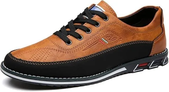 Rayootd Men's Orthopedic Oxford Loafers, Comfortable Business Casual Walking Shoes, Black, Size 6.5-17