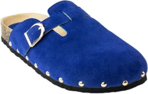 RF ROOM OF FASHION Women's Soft Faux Suede Footbed Cork Clog Antislip Slippers Buckle Mules House Sandals Potato Shoes