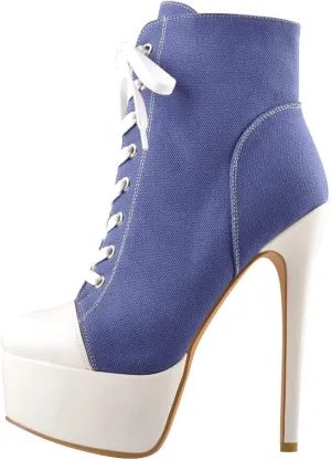 Richealnana Women's Cavans Platform Lace Up Stiletto Heel Fashion Sneaker Boots