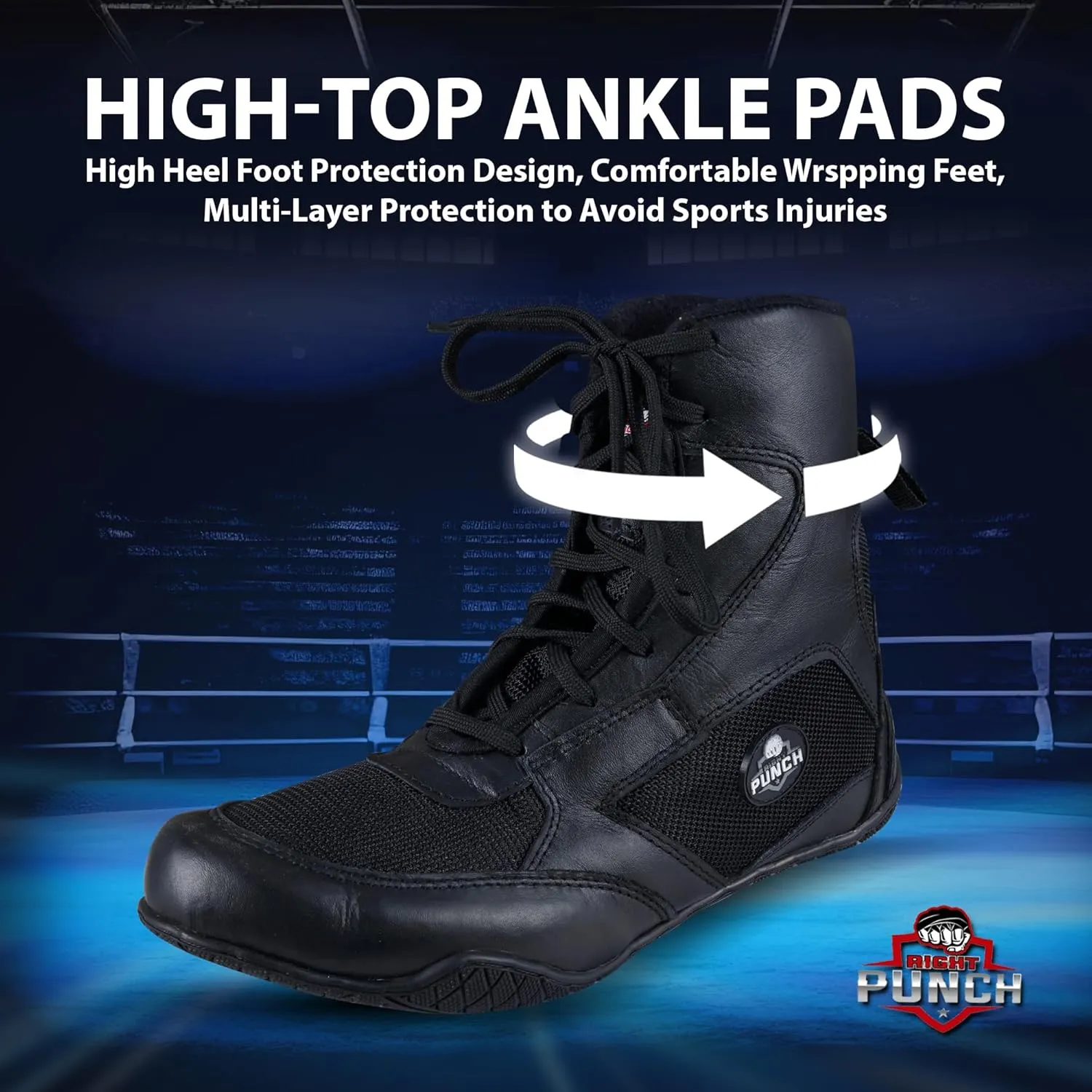 Rightpunch Breathable Boxing Shoes for Men, Women, and Youth | Non-Slip Lightweight Training Boxing Shoes with Rubber Sole