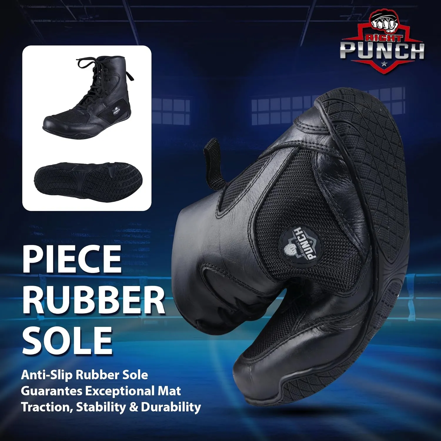 Rightpunch Breathable Boxing Shoes for Men, Women, and Youth | Non-Slip Lightweight Training Boxing Shoes with Rubber Sole