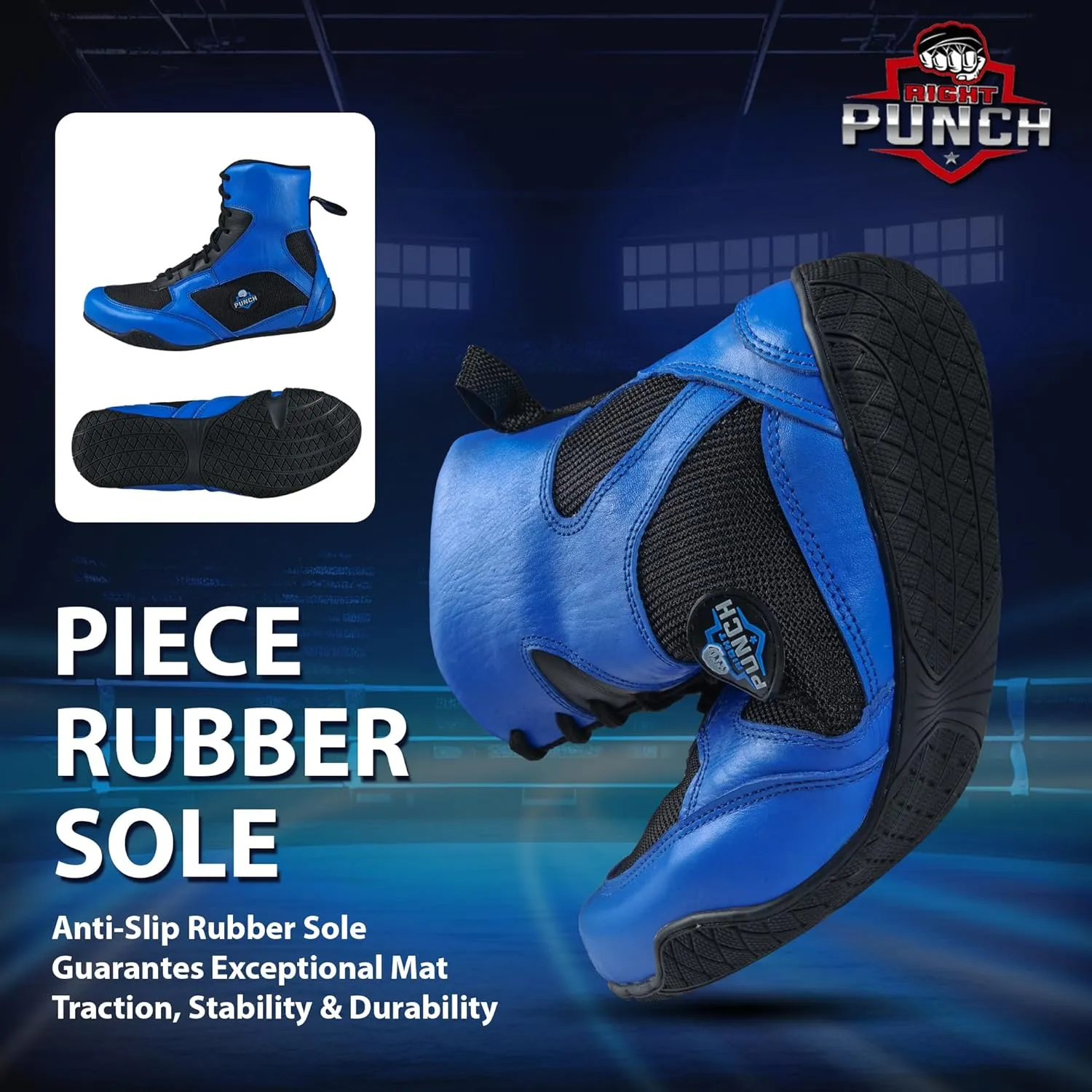 Rightpunch Breathable Boxing Shoes for Men, Women, and Youth | Non-Slip Lightweight Training Boxing Shoes with Rubber Sole