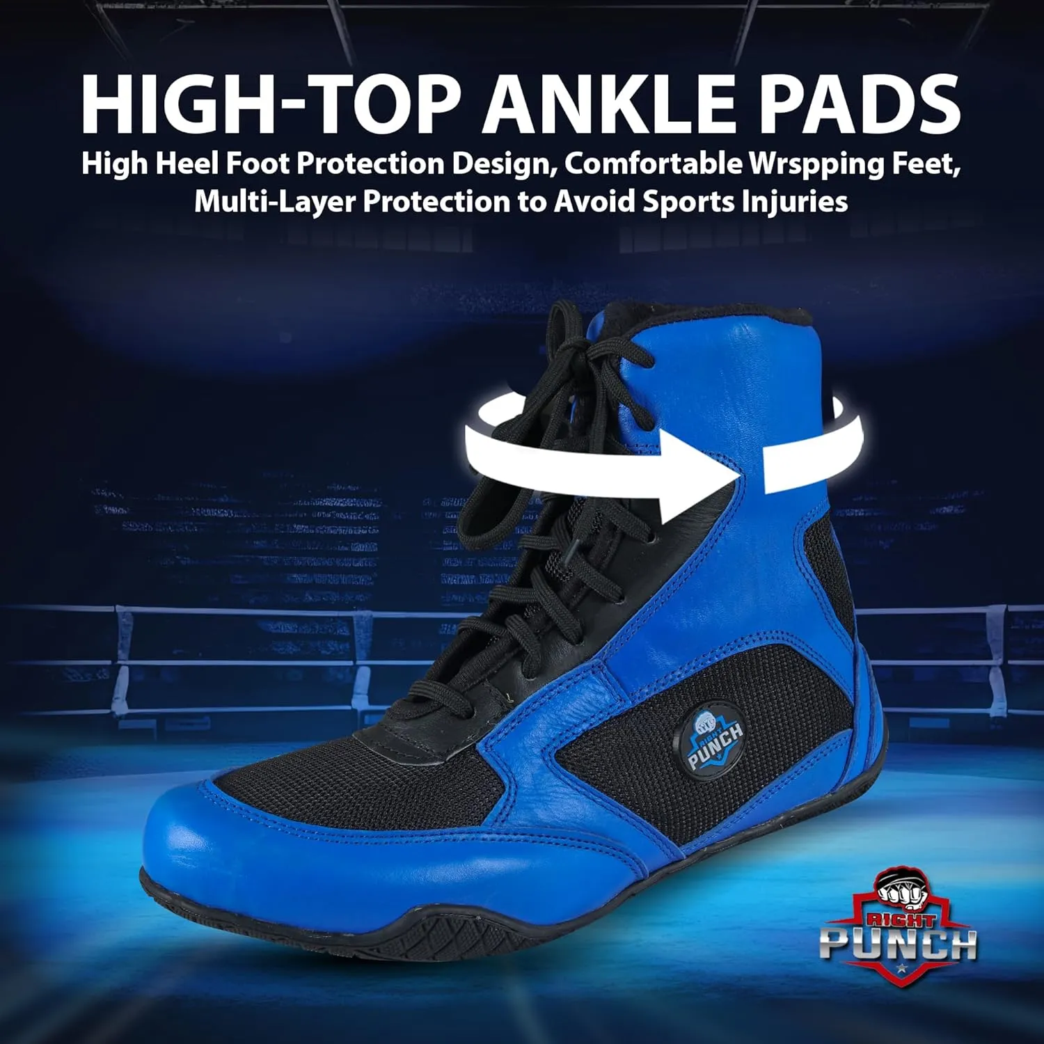 Rightpunch Breathable Boxing Shoes for Men, Women, and Youth | Non-Slip Lightweight Training Boxing Shoes with Rubber Sole