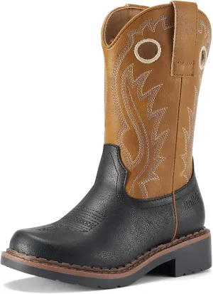 Rollda Boys Cowboy Boots Kids Western Boots Square Toe Girls Cowgirl Boots for Toddler/Little Kid/Big Kid