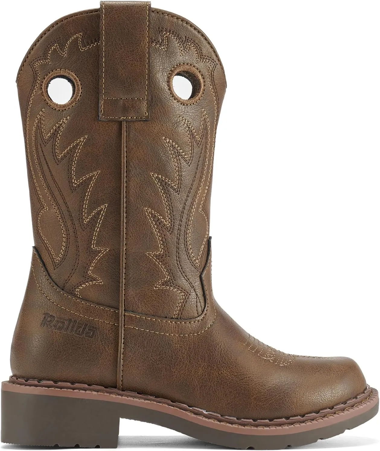 Rollda Boys Cowboy Boots Kids Western Boots Square Toe Girls Cowgirl Boots for Toddler/Little Kid/Big Kid