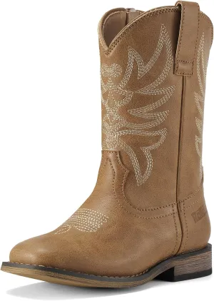 Rollda Kids Cowboy Boots for Boys Girls Western Square Toe Cowgirl Boots with Walking Heel (Toddler/Little Kid/Big Kid)