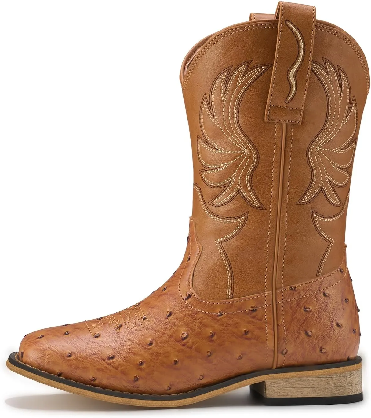 Rollda Kids Cowboy Boots for Boys Girls Western Square Toe Cowgirl Boots with Walking Heel (Toddler/Little Kid/Big Kid)