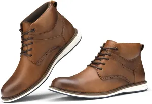 Rollda Men's Chukka Boots Casual Boots Lace Up Dress Boots Shoes for Men Ankle Boots
