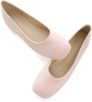 SAILING LU Flats for Women Comfortable Solid Color Soft Flats Square Toe Ballet Casual Work Shoes Dressy Slip-ons Loafers