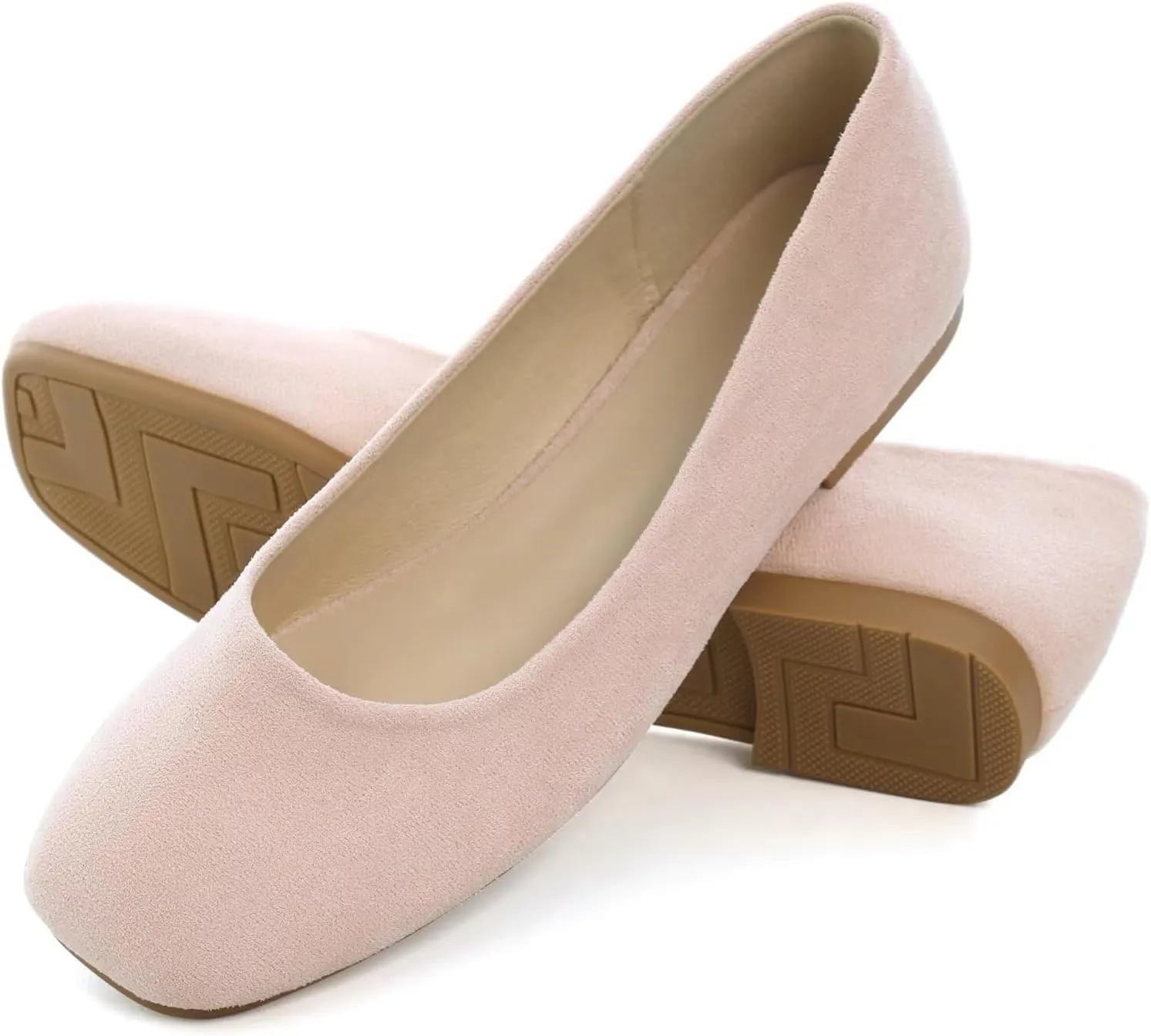 SAILING LU Flats for Women Comfortable Solid Color Soft Flats Square Toe Ballet Casual Work Shoes Dressy Slip-ons Loafers