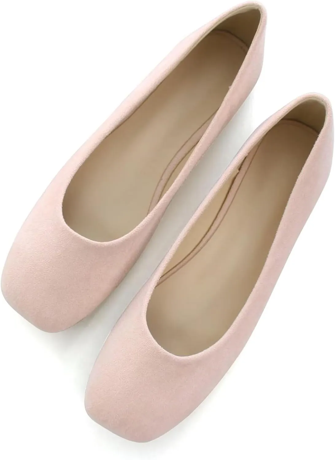 SAILING LU Flats for Women Comfortable Solid Color Soft Flats Square Toe Ballet Casual Work Shoes Dressy Slip-ons Loafers