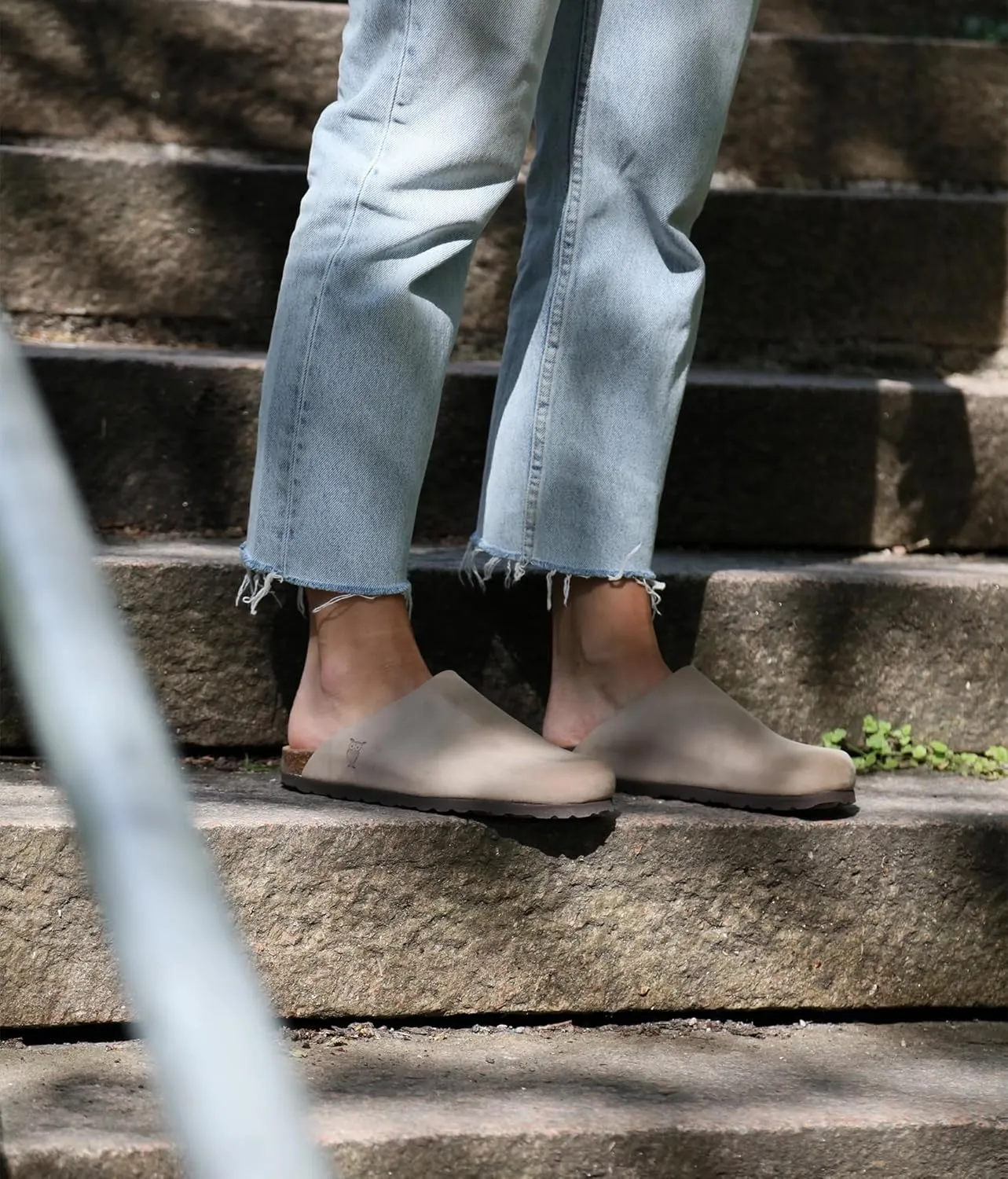Sandgrens Handmade Unisex Cork Mules | European Top Grain Leather Sandals with Soft Suede Cushioned Footbed and EVA Rubber Sole | Bilbao