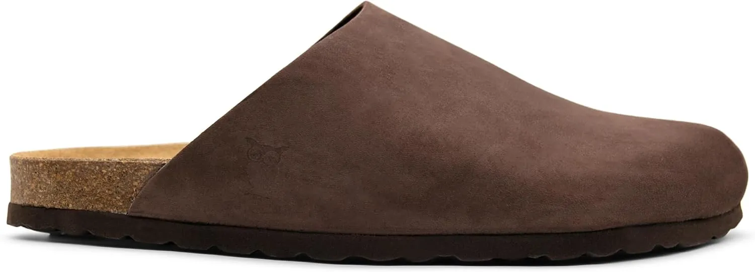 Sandgrens Handmade Unisex Cork Mules | European Top Grain Leather Sandals with Soft Suede Cushioned Footbed and EVA Rubber Sole | Bilbao
