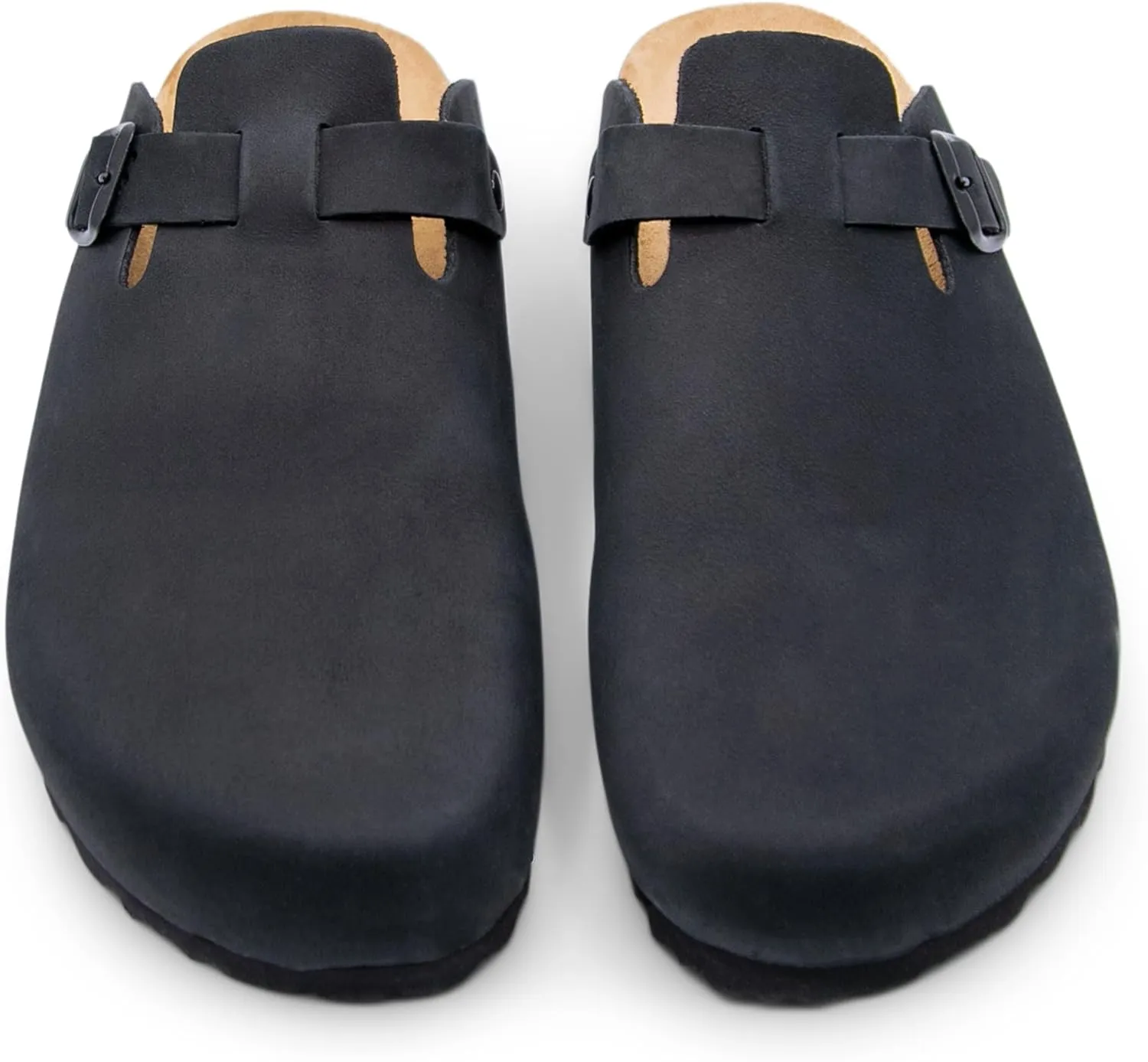 Sandgrens Handmade Unisex Cork Mules | European Top Grain Leather Sandals with Soft Suede Cushioned Footbed and EVA Rubber Sole | Toledo
