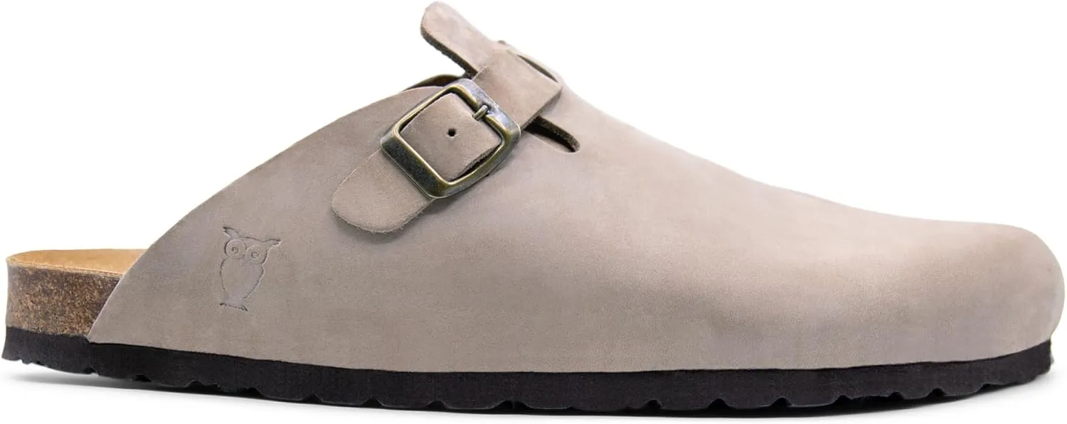 Sandgrens Handmade Unisex Cork Mules | European Top Grain Leather Sandals with Soft Suede Cushioned Footbed and EVA Rubber Sole | Toledo