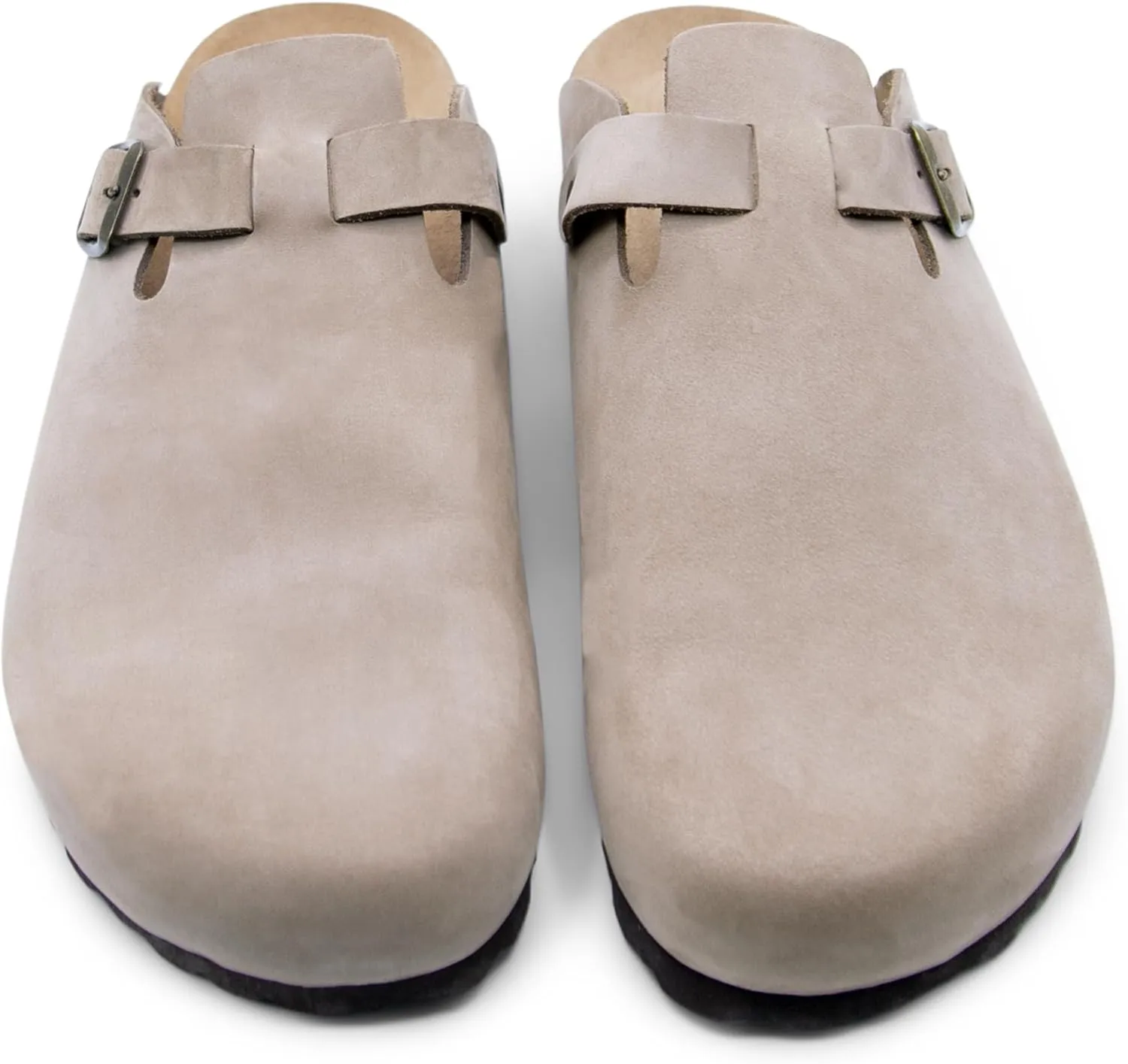 Sandgrens Handmade Unisex Cork Mules | European Top Grain Leather Sandals with Soft Suede Cushioned Footbed and EVA Rubber Sole | Toledo