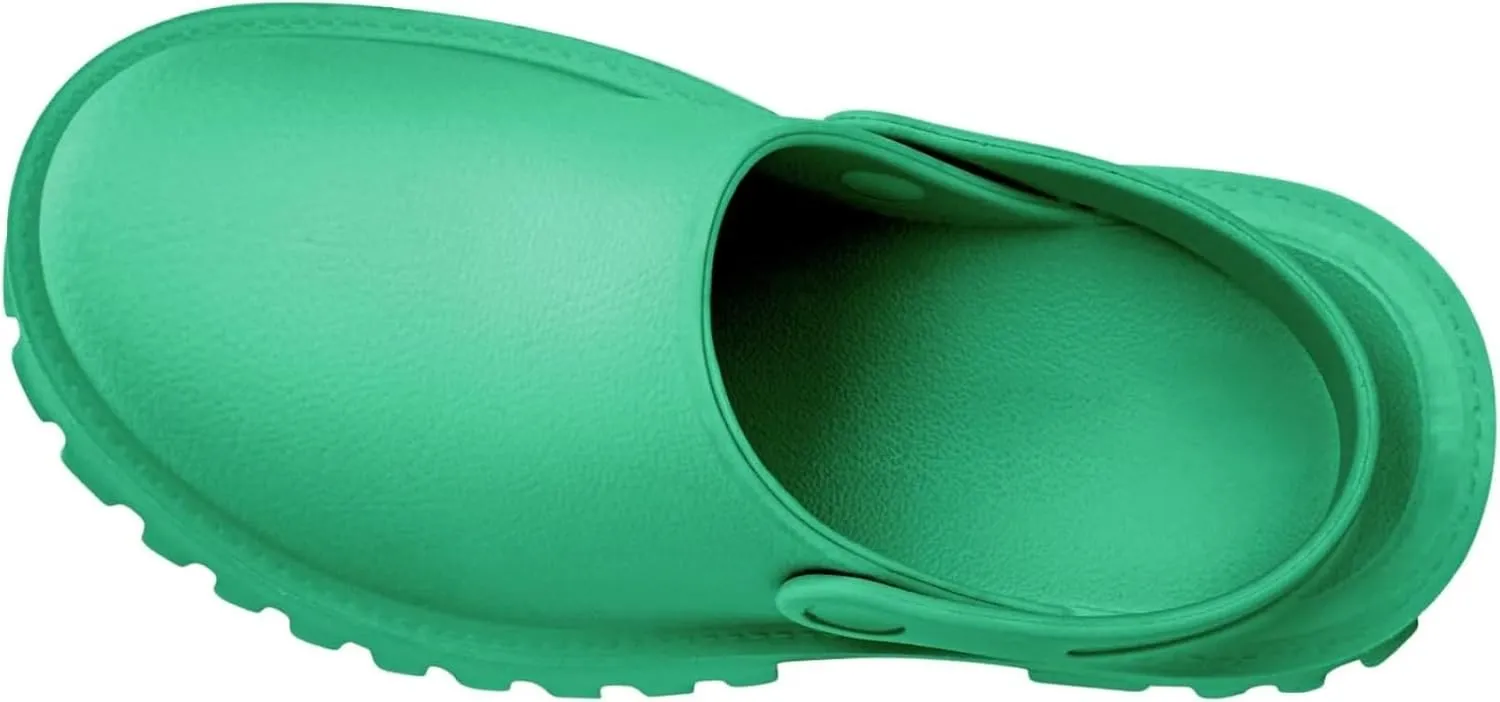 SANIOOOI Women's Platform Mules Colgs,Slip on Wedge Thick Sole Colg Slippers Cute Fashion Vacation Heeled Flatform Sandals Water Beach Comfort Soft Shoe