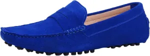 Santimon Mens Driving Penny Loafers Suede Leather Comfortable Casual Slip On Shoes Moccasins