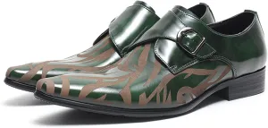 Santimon Men’s Leather Dress Shoes – Monk Strap Loafres with Single Buckle, Cushioned Insole & Slip-Resistant Sole for Business Casual, Wedding & Formal Wear