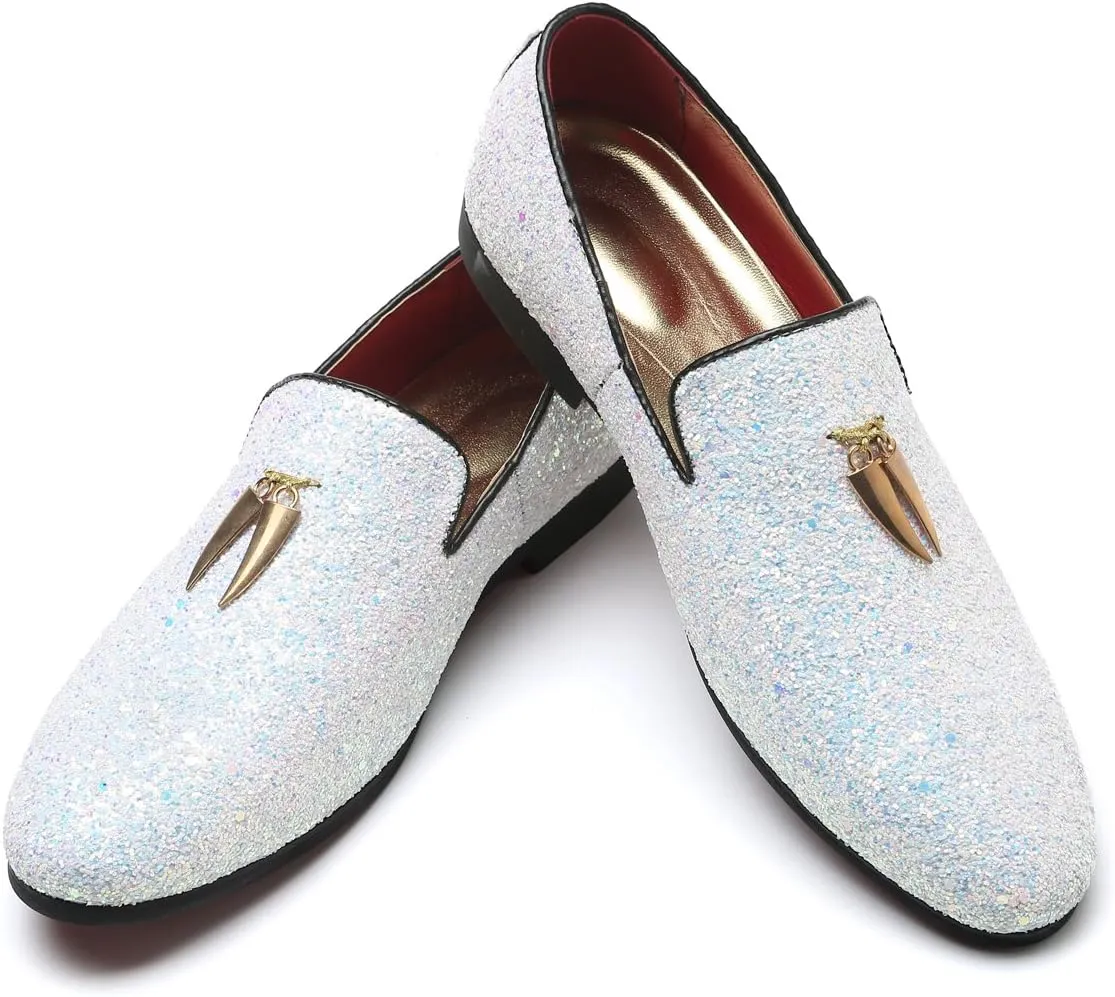 Santimon Mens Loafers Dress Shoes Slip On Driving Shoes Tuxedo Suit Shoes