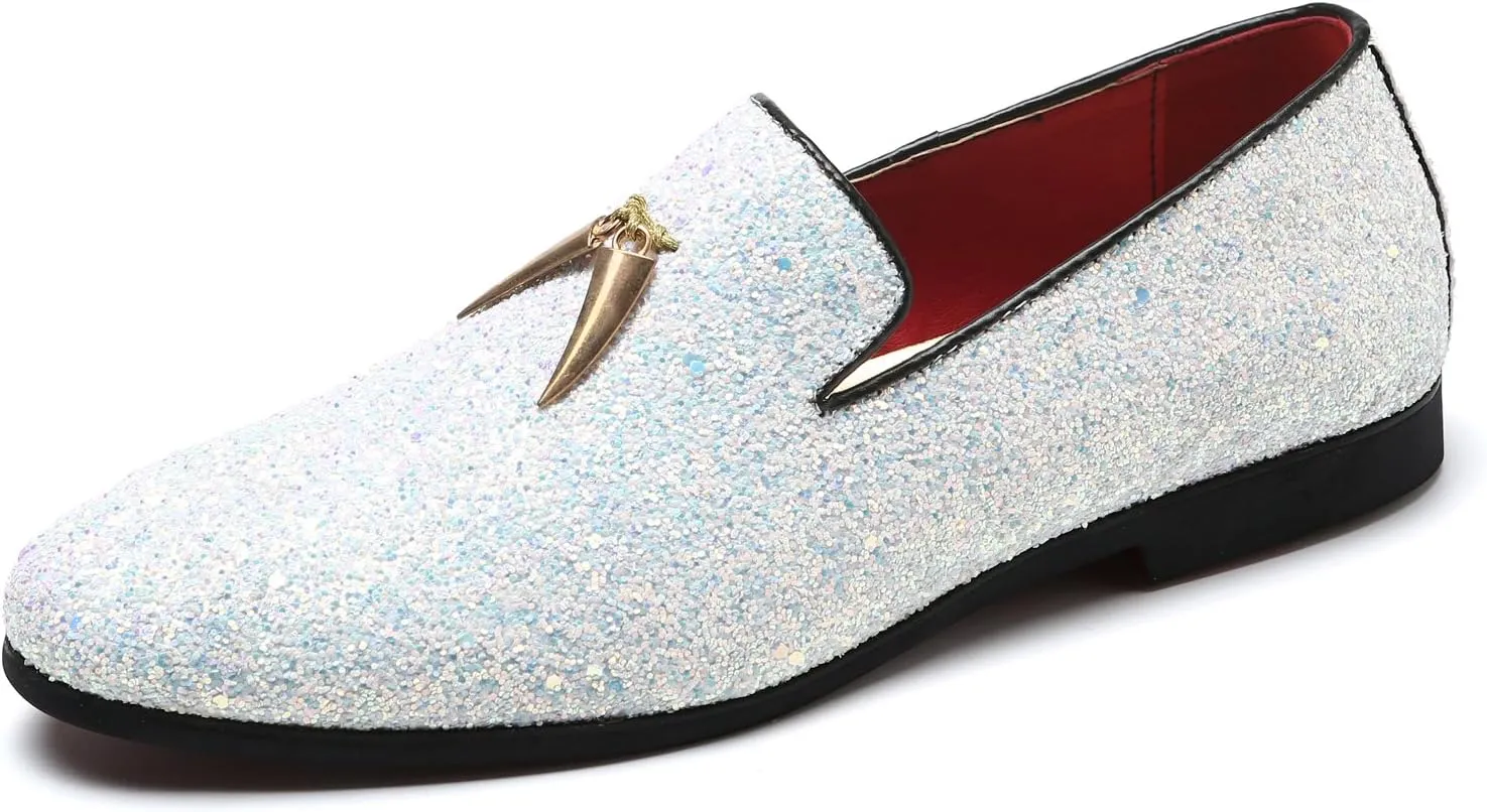Santimon Mens Loafers Dress Shoes Slip On Driving Shoes Tuxedo Suit Shoes