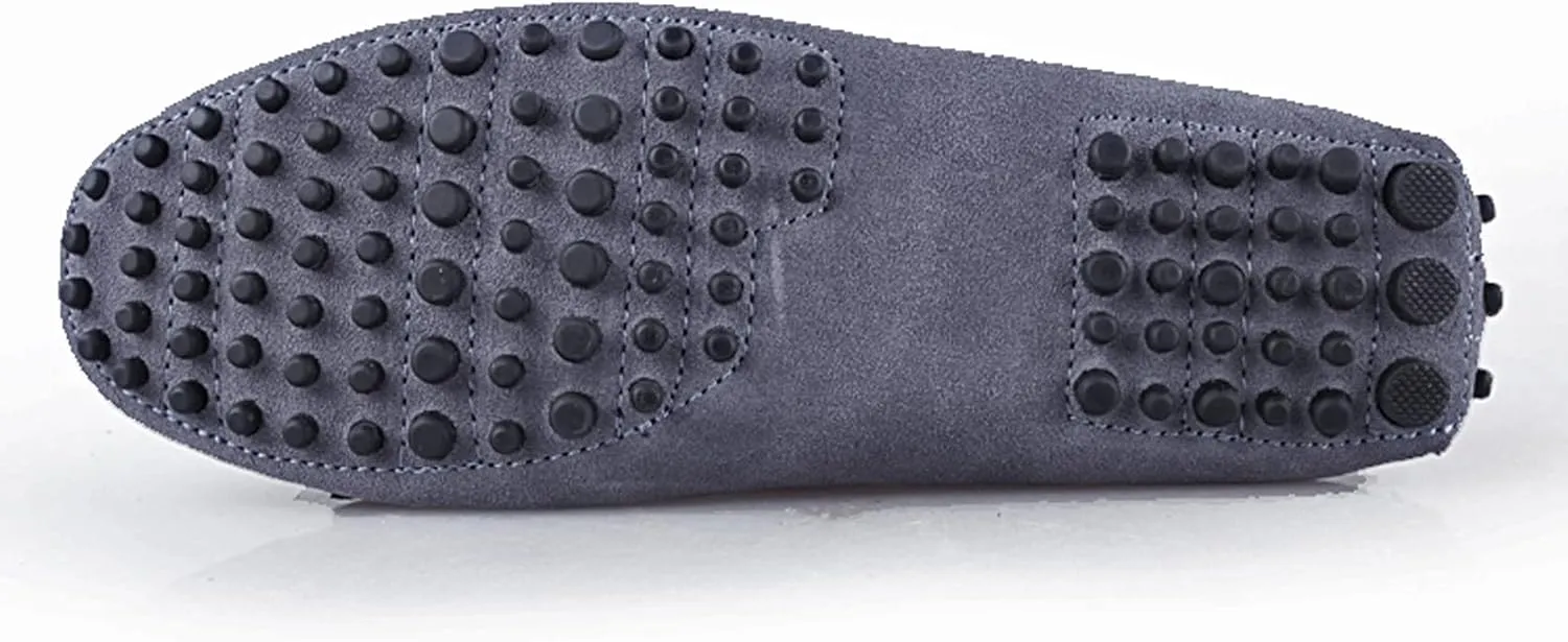 Santimon Mens Penny Loafers Classic Suede Leather Moccasins Casual Slip On Driving Prom Shoes