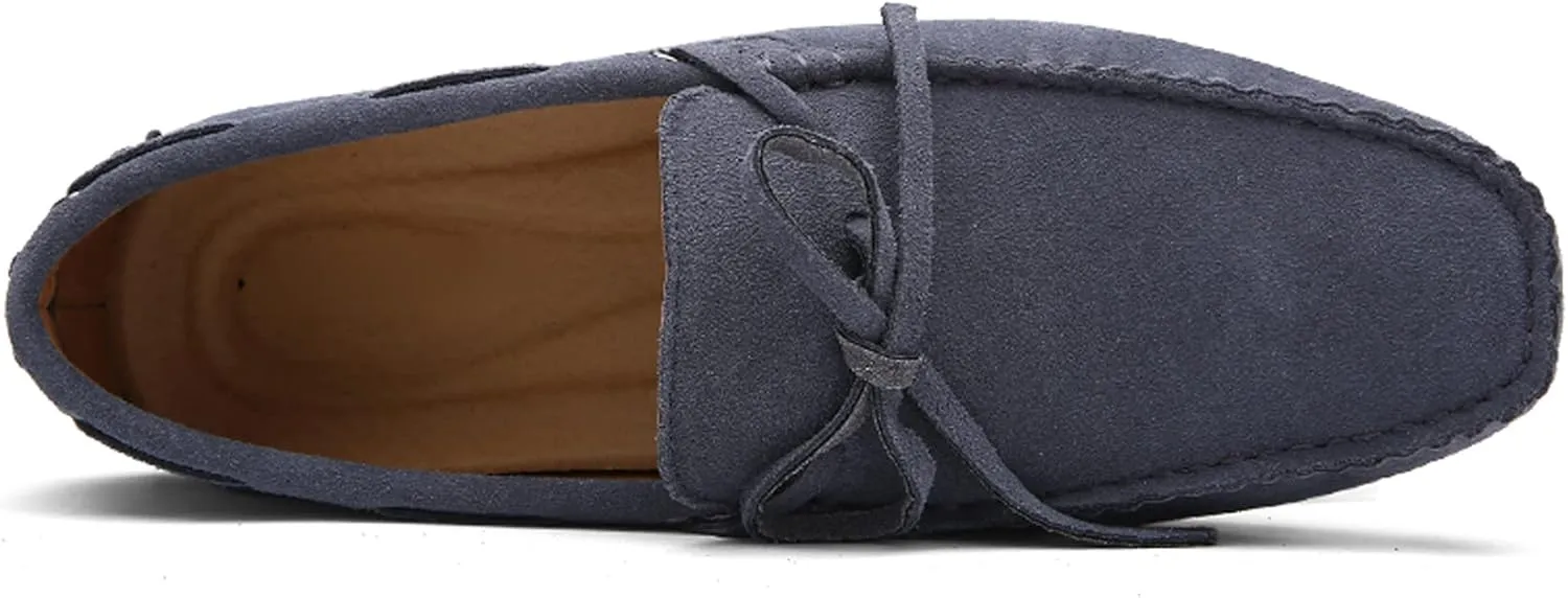 Santimon Mens Penny Loafers Classic Suede Leather Moccasins Casual Slip On Driving Prom Shoes