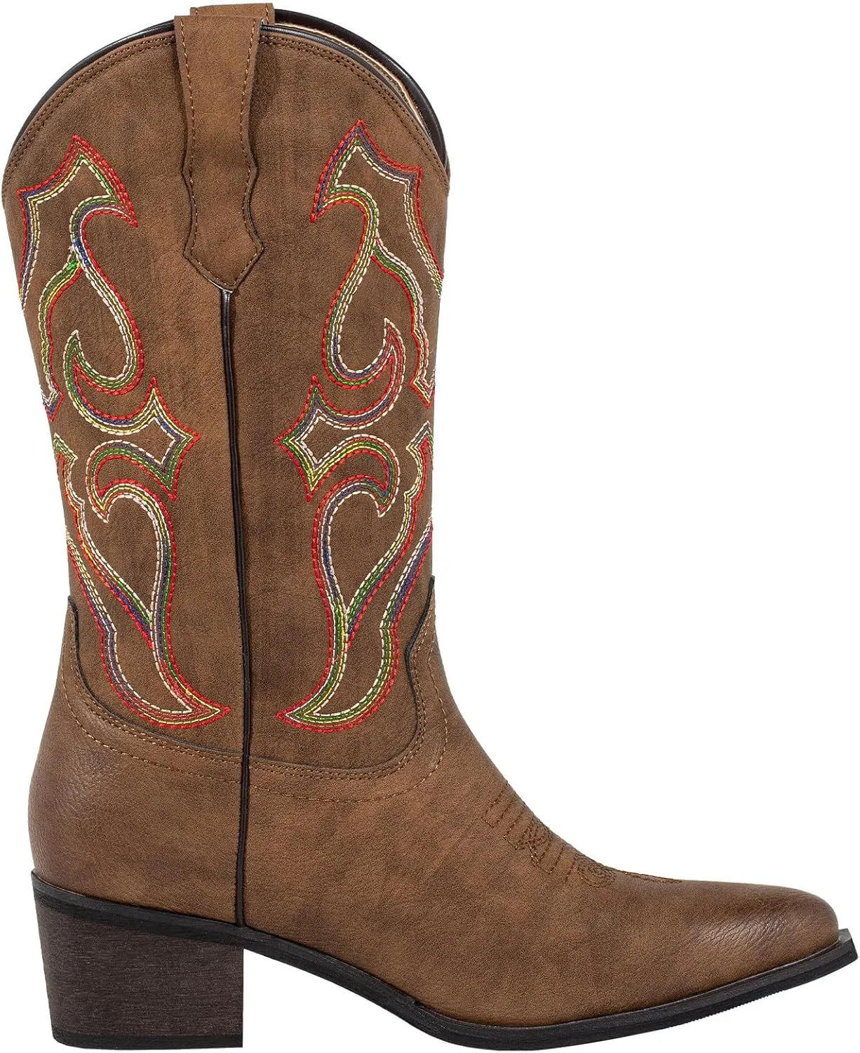 SheSole Women's Snip Toe Western Cowgirl Cowboy Boots Mid Calf Country Wedding Boots