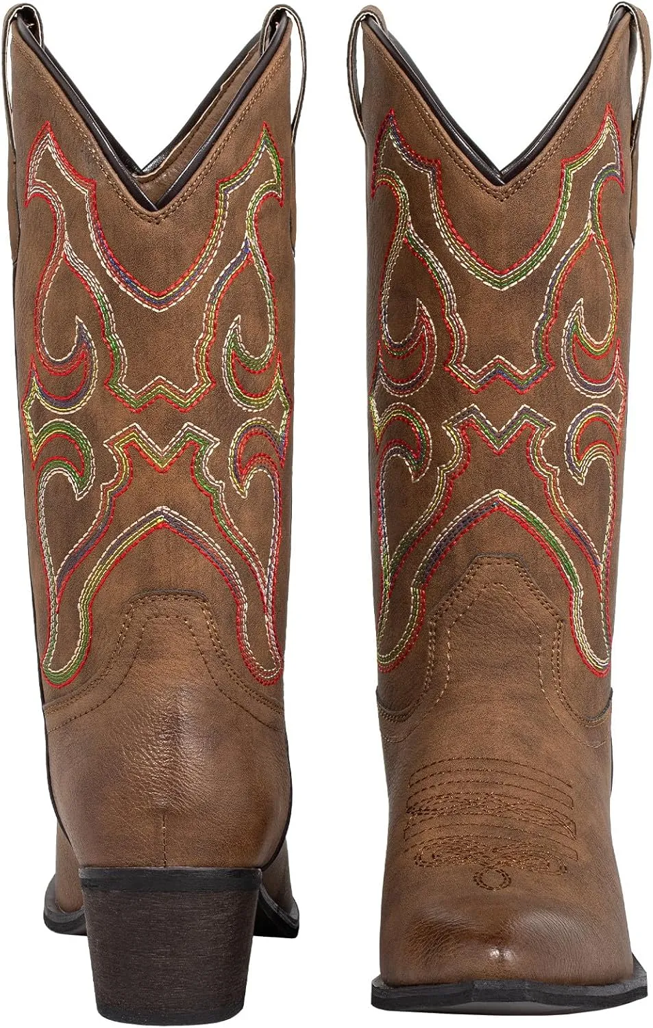 SheSole Women's Snip Toe Western Cowgirl Cowboy Boots Mid Calf Country Wedding Boots