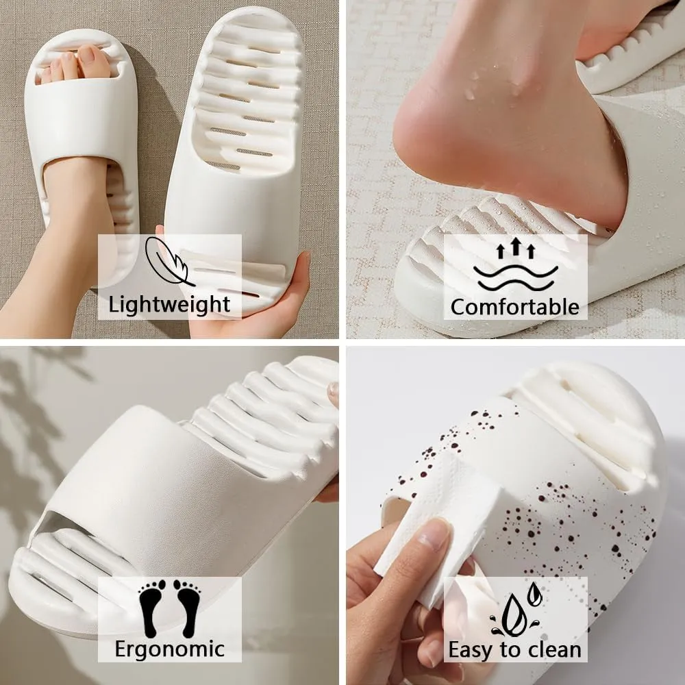 Shower Cloud Slippers for Women and Men Banthroom Drain Hole Slides Non-slip Quick Dry Thick Sole Comfy House Sandals